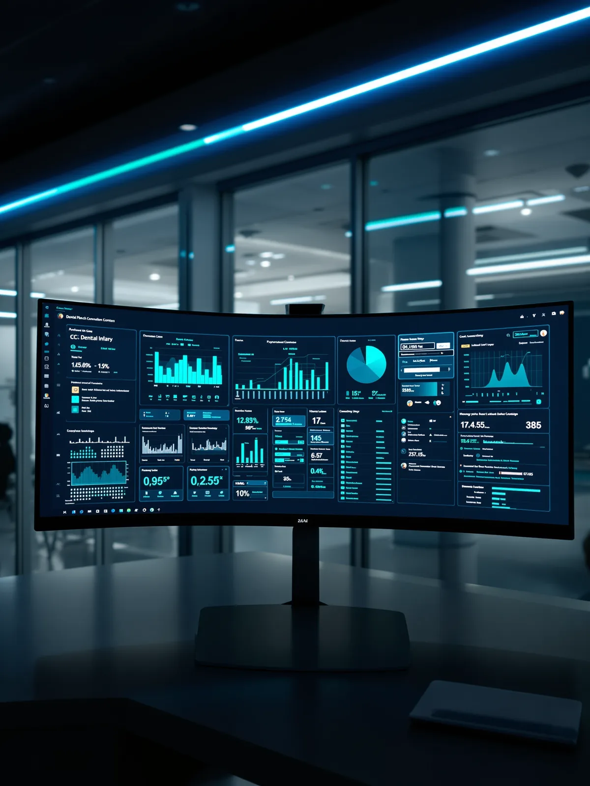 CyberCore monitoring dashboard in a modern dental practice